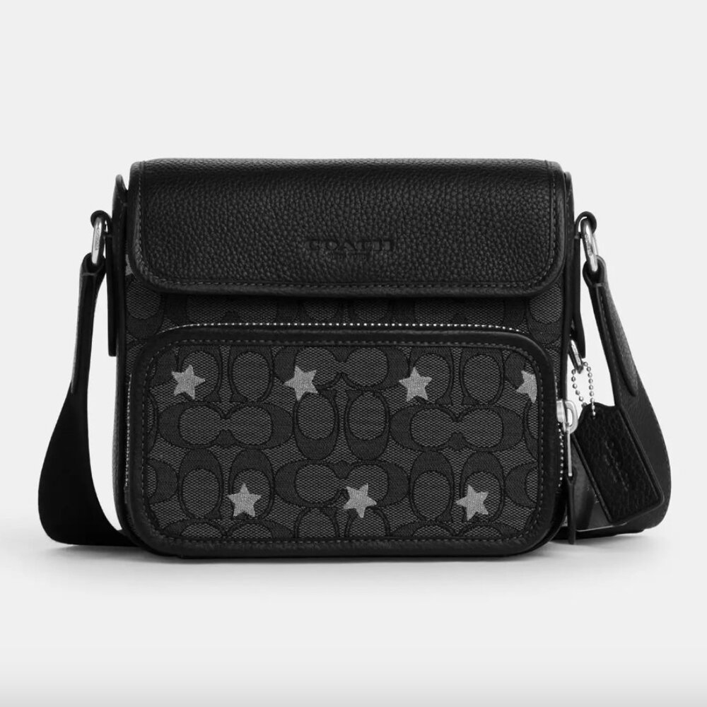 Sullivan Flap Crossbody Bag In Signature Jacquard With Star Embroidery